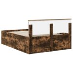 vidaXL Rám postele Dymová dub 150 x 200 cm Kompozitné drevo – Obrázok 9