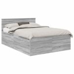 vidaXL Rám postele Sivý Sonoma 150 x 200 cm Kompozitné drevo – Obrázok 2