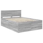 vidaXL Rám postele Sivý Sonoma 150 x 200 cm Kompozitné drevo – Obrázok 4