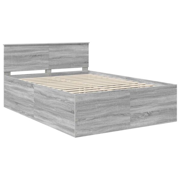 vidaXL Rám postele Sivý Sonoma 150 x 200 cm Kompozitné drevo – Obrázok 4