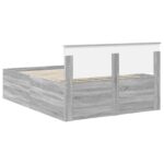 vidaXL Rám postele Sivý Sonoma 150 x 200 cm Kompozitné drevo – Obrázok 9