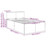 vidaXL Rám postele Čierna 135 x 190 cm Kompozitné drevo – Obrázok 13