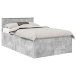 vidaXL Rám postele Betónová šedá 135 x 190 cm Kompozitné drevo – Obrázok 2