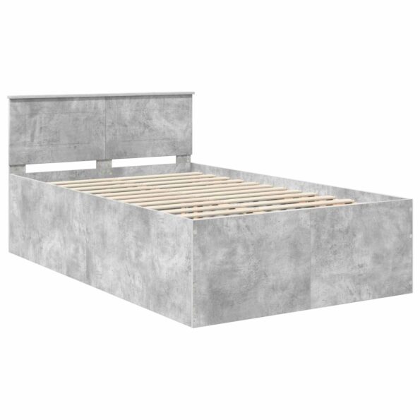 vidaXL Rám postele Betónová šedá 135 x 190 cm Kompozitné drevo – Obrázok 4