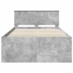 vidaXL Rám postele Betónová šedá 135 x 190 cm Kompozitné drevo – Obrázok 7