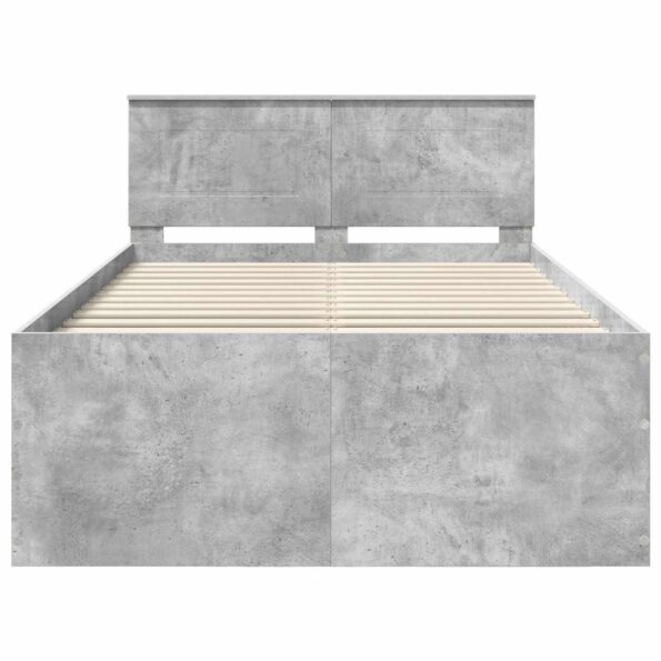 vidaXL Rám postele Betónová šedá 135 x 190 cm Kompozitné drevo – Obrázok 7