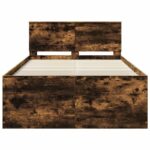 vidaXL Rám postele Dymová dub 135 x 190 cm Kompozitné drevo – Obrázok 7