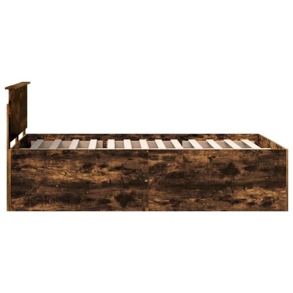 vidaXL Rám postele Dymová dub 135 x 190 cm Kompozitné drevo – Obrázok 8