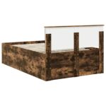 vidaXL Rám postele Dymová dub 135 x 190 cm Kompozitné drevo – Obrázok 9