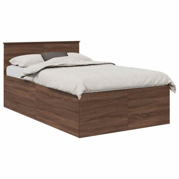 vidaXL Rám postele Hnedý dub 135 x 190 cm Kompozitné drevo – Obrázok 2