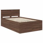 vidaXL Rám postele Hnedý dub 135 x 190 cm Kompozitné drevo – Obrázok 4