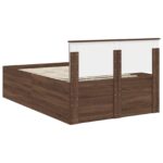 vidaXL Rám postele Hnedý dub 135 x 190 cm Kompozitné drevo – Obrázok 9