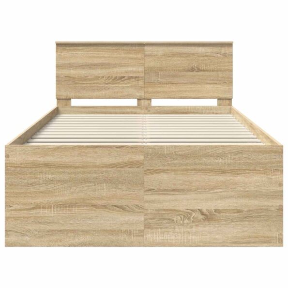 vidaXL Rám postele Sonoma dub 120 x 190 cm Kompozitné drevo – Obrázok 7