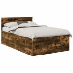 vidaXL Rám postele Dymová dub 120 x 190 cm Kompozitné drevo – Obrázok 2