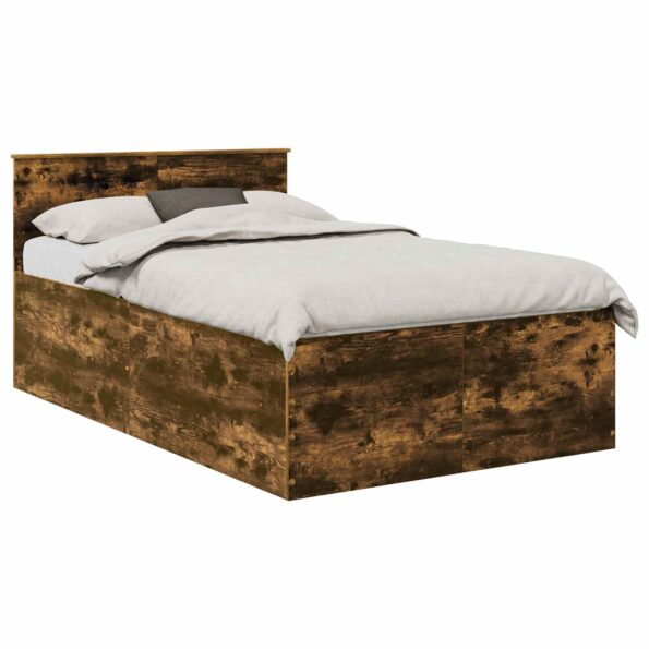 vidaXL Rám postele Dymová dub 120 x 190 cm Kompozitné drevo – Obrázok 2