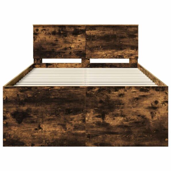 vidaXL Rám postele Dymová dub 120 x 190 cm Kompozitné drevo – Obrázok 7