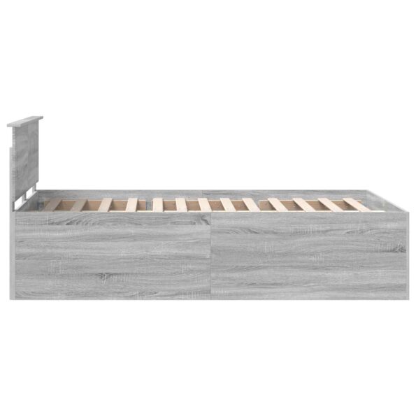 vidaXL Rám postele Sivý Sonoma 120 x 190 cm Kompozitné drevo – Obrázok 8