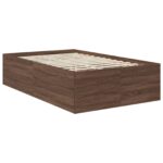 vidaXL Rám postele Hnedý dub 120 x 190 cm Kompozitné drevo – Obrázok 5