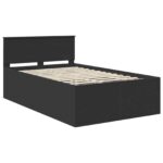 vidaXL Rám postele Čierna 120 x 200 cm Kompozitné drevo – Obrázok 4