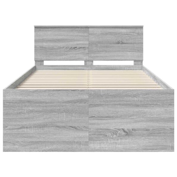 vidaXL Rám postele Sivý Sonoma 120 x 200 cm Kompozitné drevo – Obrázok 7