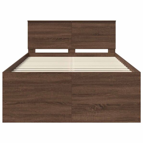 vidaXL Rám postele Hnedý dub 120 x 200 cm Kompozitné drevo – Obrázok 7