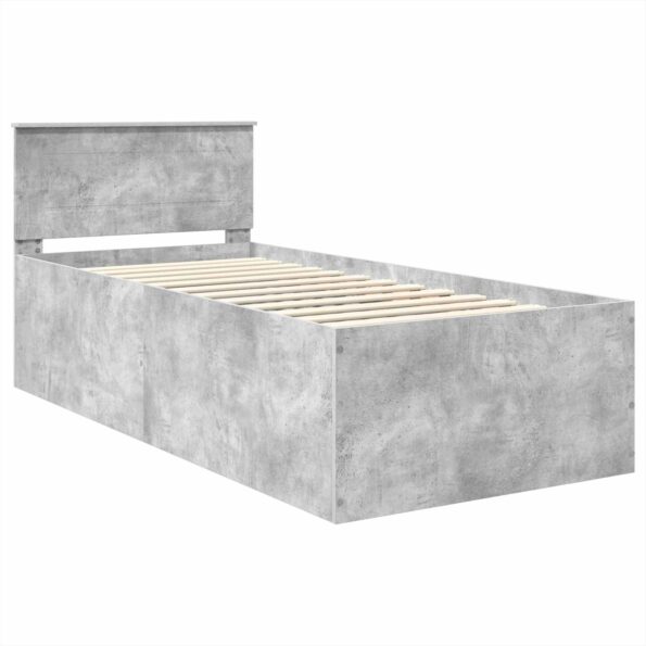 vidaXL Rám postele Betónová šedá 120 x 200 cm Kompozitné drevo – Obrázok 4