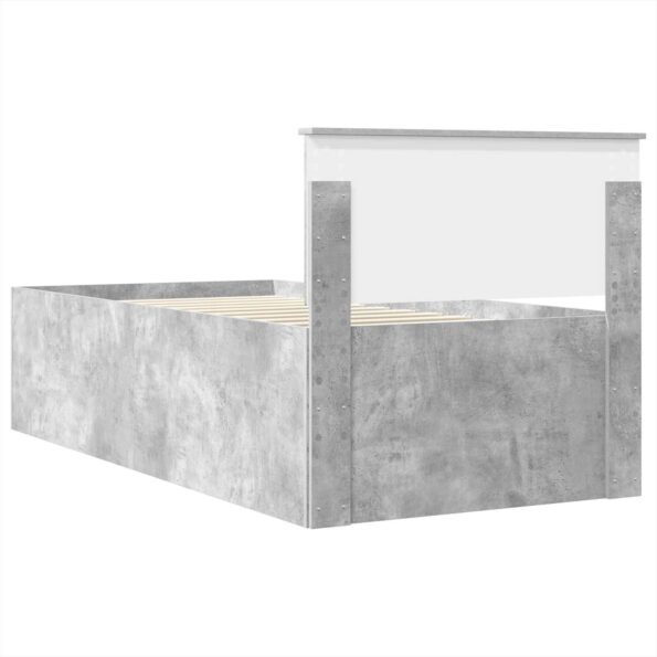 vidaXL Rám postele Betónová šedá 120 x 200 cm Kompozitné drevo – Obrázok 9
