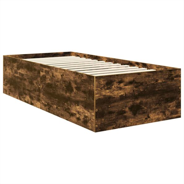 vidaXL Rám postele Dymová dub 120 x 200 cm Kompozitné drevo – Obrázok 5