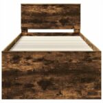 vidaXL Rám postele Dymová dub 120 x 200 cm Kompozitné drevo – Obrázok 7