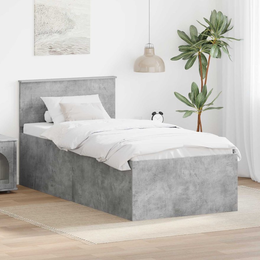 3408616_1.jpg vidaXL Rám postele Betónová šedá 90 x 190 cm Kompozitné drevo – Obrázok 1