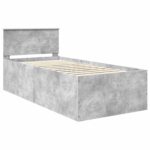 vidaXL Rám postele Betónová šedá 90 x 190 cm Kompozitné drevo – Obrázok 4