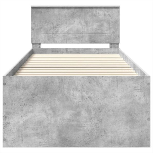 vidaXL Rám postele Betónová šedá 90 x 190 cm Kompozitné drevo – Obrázok 7