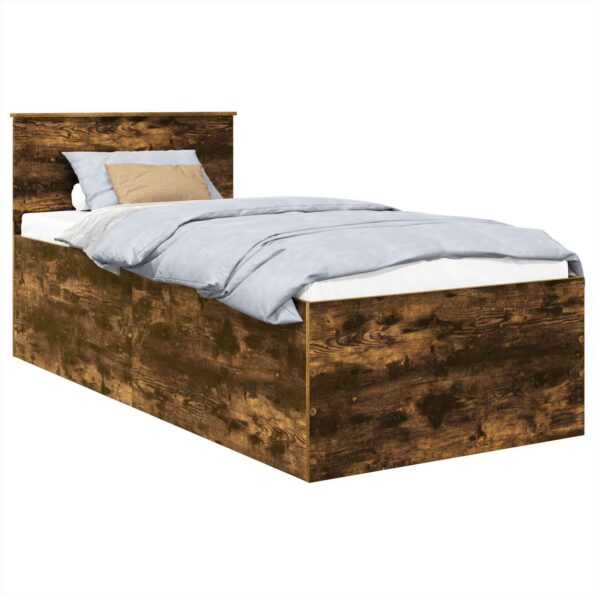 vidaXL Rám postele Dymová dub 90 x 190 cm Kompozitné drevo – Obrázok 2