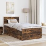 vidaXL Rám postele Dymová dub 90 x 190 cm Kompozitné drevo – Obrázok 3