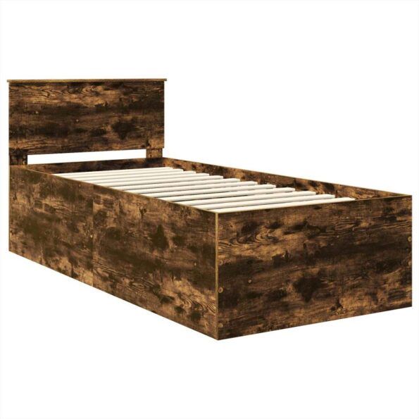 vidaXL Rám postele Dymová dub 90 x 190 cm Kompozitné drevo – Obrázok 4
