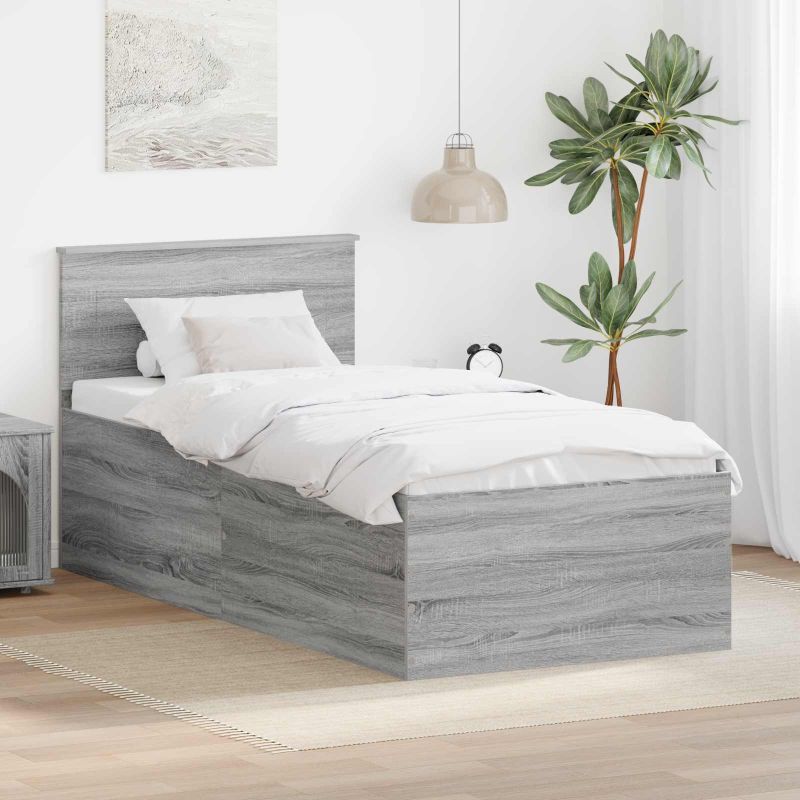 3408618_1.jpg vidaXL Rám postele Sivý Sonoma 90 x 190 cm Kompozitné drevo – Obrázok 1