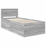vidaXL Rám postele Sivý Sonoma 90 x 190 cm Kompozitné drevo – Obrázok 4