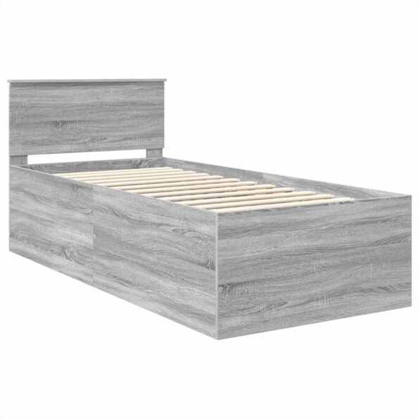 vidaXL Rám postele Sivý Sonoma 90 x 190 cm Kompozitné drevo – Obrázok 4