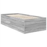 vidaXL Rám postele Sivý Sonoma 90 x 190 cm Kompozitné drevo – Obrázok 5
