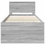 vidaXL Rám postele Sivý Sonoma 90 x 190 cm Kompozitné drevo – Obrázok 7