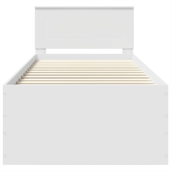 vidaXL Rám postele s čelnou doskou Biela 90 x 200 cm Kompozitné drevo – Obrázok 7