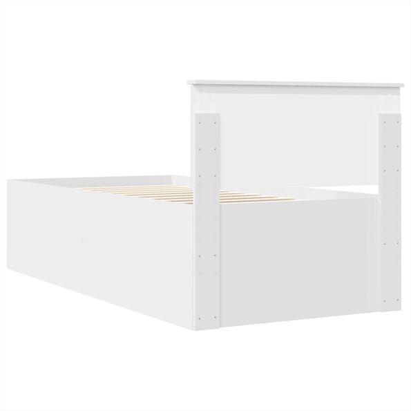 vidaXL Rám postele s čelnou doskou Biela 90 x 200 cm Kompozitné drevo – Obrázok 9
