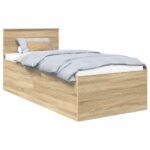 vidaXL Rám postele Sonoma dub 90 x 200 cm Kompozitné drevo – Obrázok 2