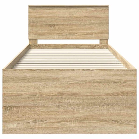 vidaXL Rám postele Sonoma dub 90 x 200 cm Kompozitné drevo – Obrázok 7