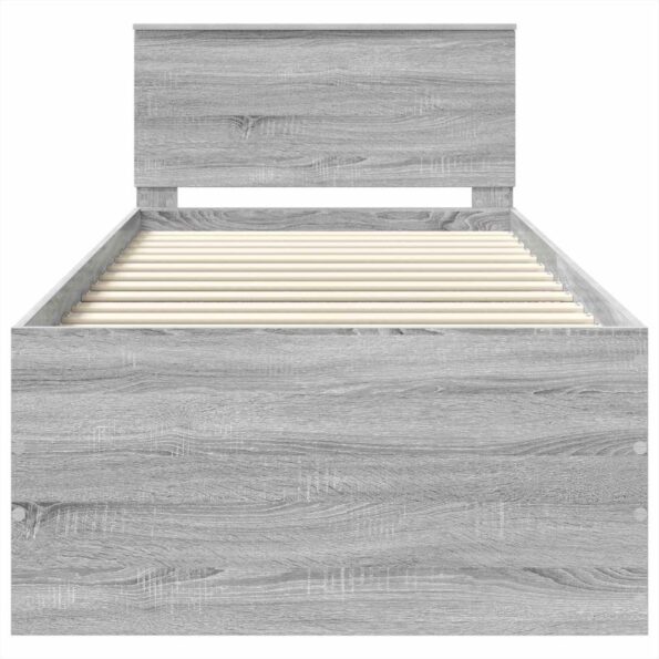 vidaXL Rám postele Sivý Sonoma 90 x 200 cm Kompozitné drevo – Obrázok 7