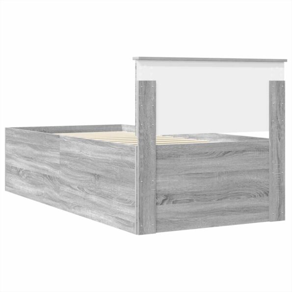vidaXL Rám postele Sivý Sonoma 90 x 200 cm Kompozitné drevo – Obrázok 9