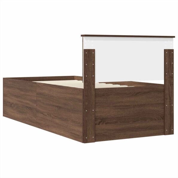 vidaXL Rám postele Hnedý dub 90 x 200 cm Kompozitné drevo – Obrázok 9