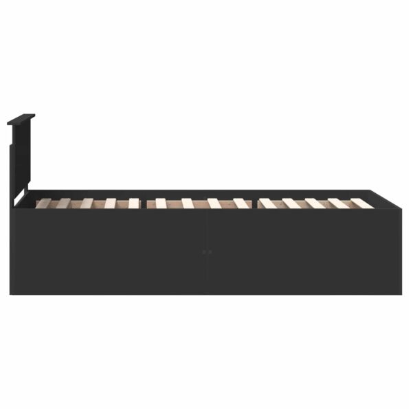 vidaXL Rám postele s čelnou doskou Čierna 75 x 190 cm Kompozitné drevo – Obrázok 8