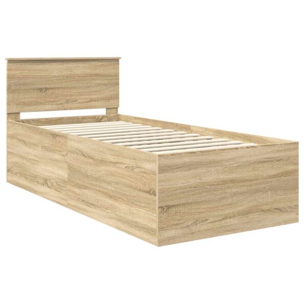 vidaXL Rám postele Sonoma dub 75 x 190 cm Kompozitné drevo – Obrázok 4