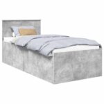 vidaXL Rám postele Betónová šedá 75 x 190 cm Kompozitné drevo – Obrázok 2